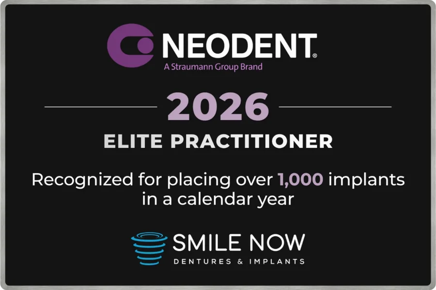 Neodent 2026 Elite Practitioner award recognizing over 1,000 implants placed in a calendar year